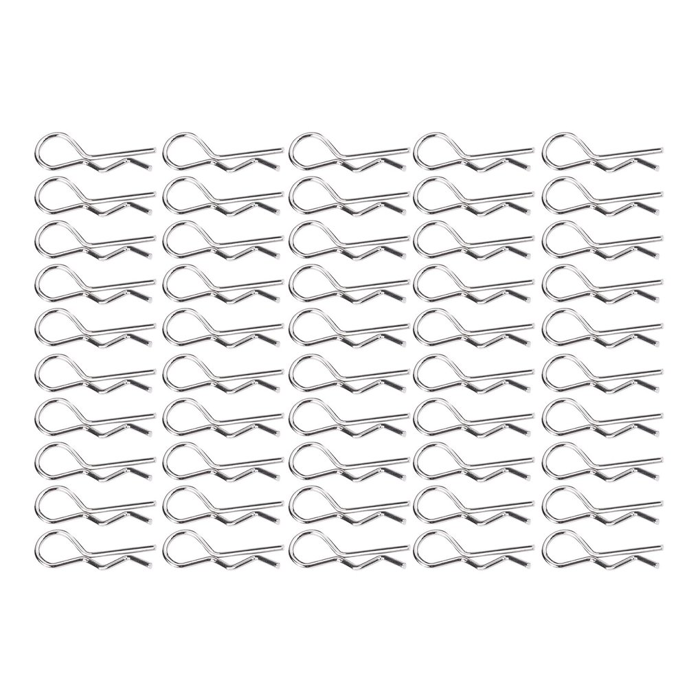NOENNULL Ramp Crab Body Clips, 50 Pcs RC Clip Pins Accessories Body Clip Pin R Type for Car Clip Shell with Scale Remote Control 1 10 1 12 1 16