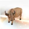 Abaodam 1pc Resin Buffalo Coin Storage Jar Creative Saving Pot for Boys and Girls Cartoon Money Box Khaki for Developing Saving Habits and Organizing Coins and view 2