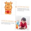 Abaodam 2pcs Jumbo Cartoon Bull Piggy Bank Bull Saving Pot Desktop Decor for Boys and Girls view 3