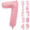 Light Pink Number 7 Balloon 40 Inch Big Self Inflating Foil Number Balloons 0-9, Pastel Pink Digital 7 Helium Balloon for 7th 17th 27th Girls Birthday Party Graduation Anniversary Decoration view 1