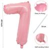 Light Pink Number 7 Balloon 40 Inch Big Self Inflating Foil Number Balloons 0-9, Pastel Pink Digital 7 Helium Balloon for 7th 17th 27th Girls Birthday Party Graduation Anniversary Decoration view 2