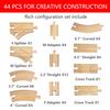 MUYUTOY Wooden Train Track 44Pcs, Wood Train Tracks Expansion Accessories Expansion Pack fits Melissa and Doug, Brio, Thomas, Montessori Toys, Birthday Gift for Boys Girls Toddler Kids view 2