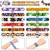 UMEMAXSO 48 Pcs Halloween Slap Bracelets, 12 Styles for Halloween Party Favors, Assorted Bulk Pumpkin Zombie Witches Snap Bracelet Wristbands for Kids Halloween Party Gift Bag Filler Supply view 4