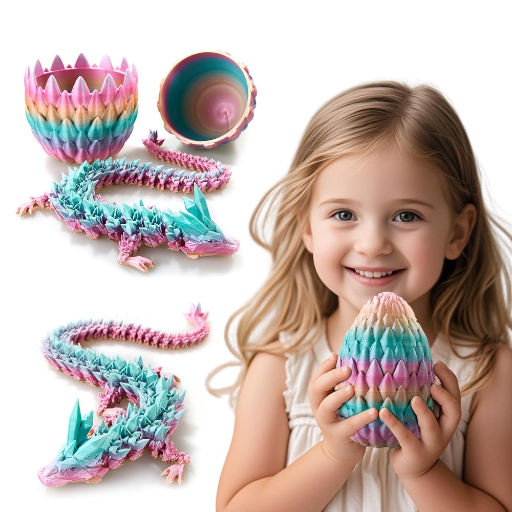 3D Printed Dragon Egg,Dragon Eggs with Dragon Inside,Surprise Dragon Egg Toy,Prefilled Easter Eggs Basket Stuffers,Cool Animals Dino Eggs for 5-7 4-6 8-12 Year Old Boys Kid Girls