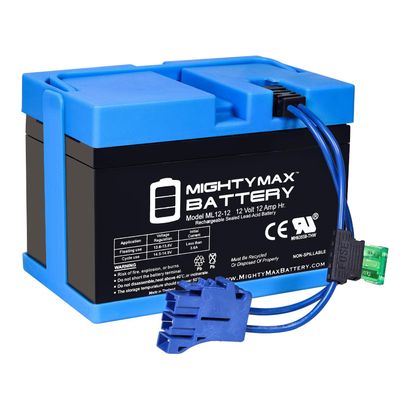 Mighty Max Battery Drop in Replacement for 12 Volt Peg Perego 12 AH Ride On Toy Battery kit and Harness