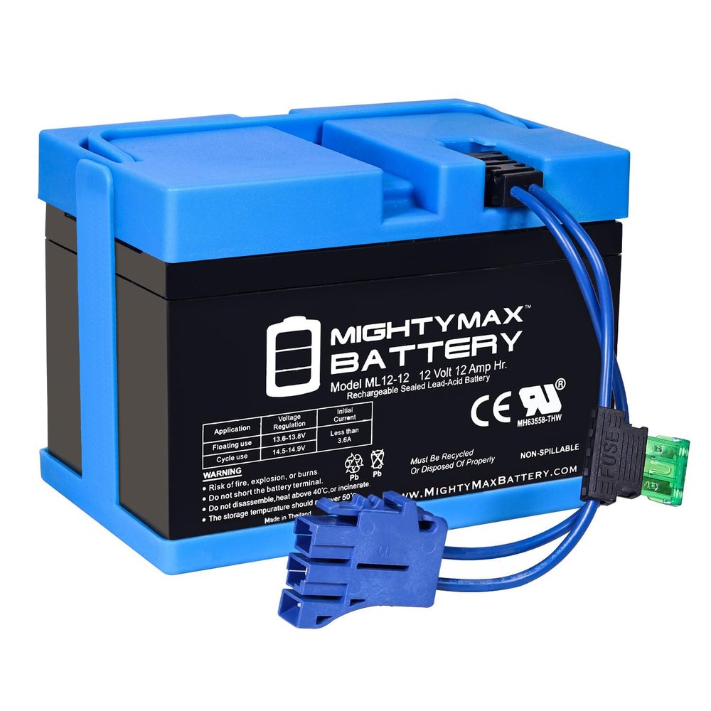 Mighty Max Battery Drop in Replacement for 12 Volt Peg Perego 12 AH Ride On Toy Battery kit and Harness