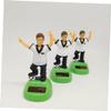 PRETYZOOM 2pcs Creative Solar-Powered Swing Car Ornament Football Theme Car Decor Auto Decor view 3