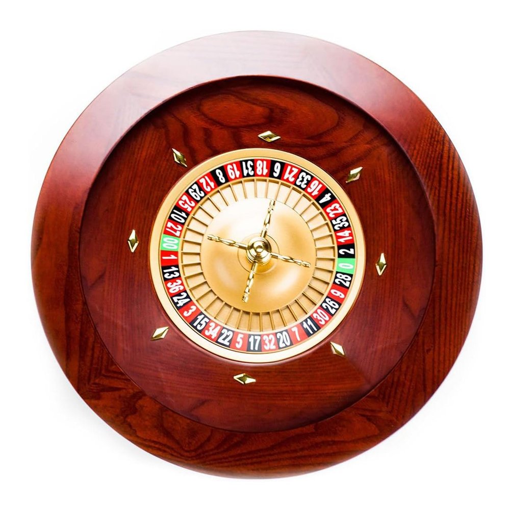 GeRRiT Roulette Sets Wooden Roulette Wheel Set Turntable Leisure Table Games Casino Grade Precision Bearings Aluminum Dish for an at-Home Game Night Party Games, 18
