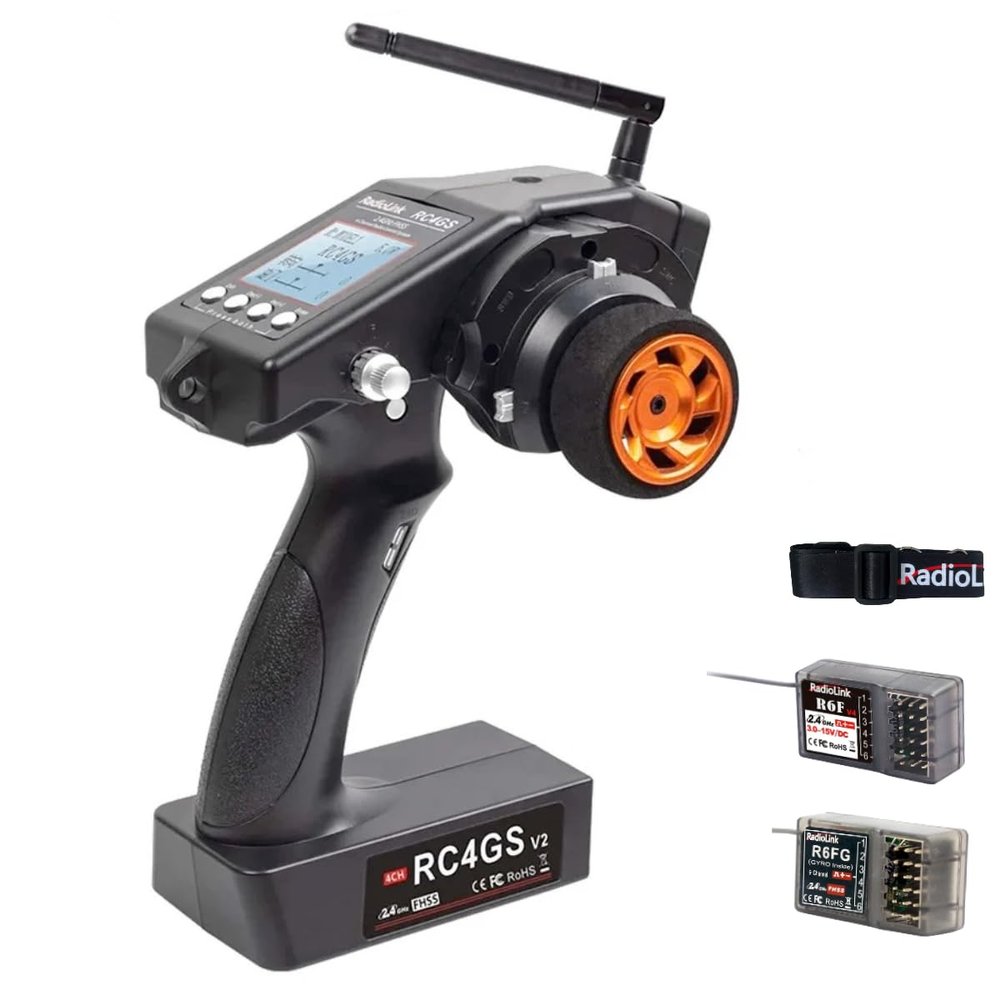 Newer Stone Keeper Radiolink RC4GS V3 RC Radio Transmitter with Dual Receiver R6FG R6F 5Channel Remote Controller for RC Cars Boats Tanks Crawler Buggy Truck Long Distance 1300 Feet