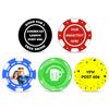 100-1000 Custom Plastic Bar Tokens Poker Chips, Personalized Your Logo or Text, Both Sided Full Color Printing (Orange) view 1