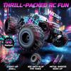 DEERC 1/16 Glowing Spider Remote Control Car - Fast RC Cars W/2 Rechargeable Batteries for 40 Min Play, All Terrain Off-Road Monster Truck Toys for Boys Kids Age 4-7 8-12 Birthday Xmas Gift view 3