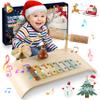 LOOIKOOS Kids Drum Set Toddler Musical Instruments Set Wooden Percussion Instrument Xylophone for Kids Montessori Toys Preschool Educational Musical Toys view 1