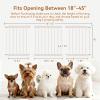 Dog Gate Indoor,18"-45" Adjustable Extra Wide Metal Short Dog Gate to Step Over, 18" Tall Small Pet Gate with 3 Extension Kits, Pressure Mounted for Doorways & Stairs view 2