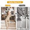 Dog Gate Indoor,18"-45" Adjustable Extra Wide Metal Short Dog Gate to Step Over, 18" Tall Small Pet Gate with 3 Extension Kits, Pressure Mounted for Doorways & Stairs view 3