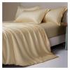 ADovz Luxury 4pcs Bed Sheet Set 100% Egyptian Cotton Bedding Sets with Fitted Sheet Flat Bedsheet Pillowcase Smooth Wrinkle Free,Bed Sheets, Yellow, FH-762 view 1