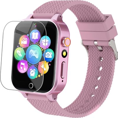 Kids Smart Watches Girls Age 3-12 with 26 Puzzle Games HD Video Camera Touchscreen Music Player Learning Cards Storybook Pedometer Metal Case Kids Watch Toy Birthday Gifts Include 2 Screen Protector