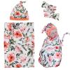 Aori Reborn Baby Dolls Clothes Newborn Receiveing Blanket with Floral Hat and Headband Set Nursery Swaddle Wrap for 17-20 inch Reborn Dolls view 1