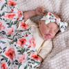Aori Reborn Baby Dolls Clothes Newborn Receiveing Blanket with Floral Hat and Headband Set Nursery Swaddle Wrap for 17-20 inch Reborn Dolls view 3