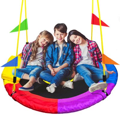 40 Inch Tree Swing for Kids OutdoorSpider Web Tree Swing,850Lb Weight Capacity,900D Oxford Waterproof with Handles, with 71" Adjustable Hanging Strapsfor Backyard, Playground (New 6 Colors)