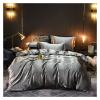 ADovz Silk Bedding Set Silky Bed Sheet Set Duvet Cover Pillowcase High-end Home Textiles Solid Color Bed Cover Sets,Bed Sheets, FH-762 view 1