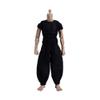 1/12 Scale Male Clothes - Men's Tight Short Sleeves Pant Warrior Combat Suit Sport Clothing for 6inch Action Figure Body (Black Tops + Black Belt + Pant) view 1