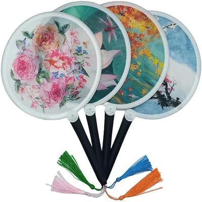 blue-ther Appearing Round Fan (Set of 4) Magic Tricks Folded Fan Production Magic Stage Illusions Gimmicks Mentalism Props for Magicians, Small