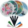 blue-ther Appearing Round Fan (Set of 4) Magic Tricks Folded Fan Production Magic Stage Illusions Gimmicks Mentalism Props for Magicians, Small view 2