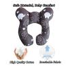 HPIENOYA U-Shaped Baby Travel Pillow for Car Seat,Pushchair, Stroller,Soft Neck Support, Ideal for Babies 1-4 Years -Comfortable Baby Car Seat Head Support (Black Elephant) view 4