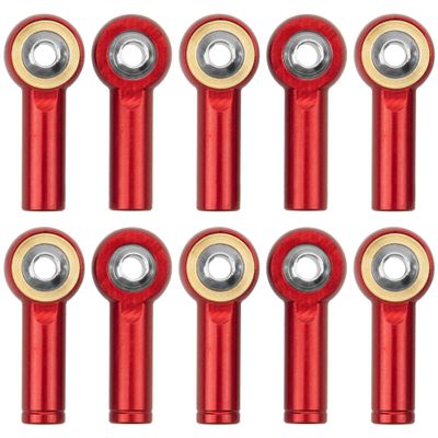 10Pack Vgoohobby Aluminum CW CCW M3 Link Rod Tie Rod End Ball Head Joint Holder 26mm Compatible with Axial Redcat HSP Traxxas HPI 1/10 RC Car Truck DIY Robot Boat Airplane (Red)