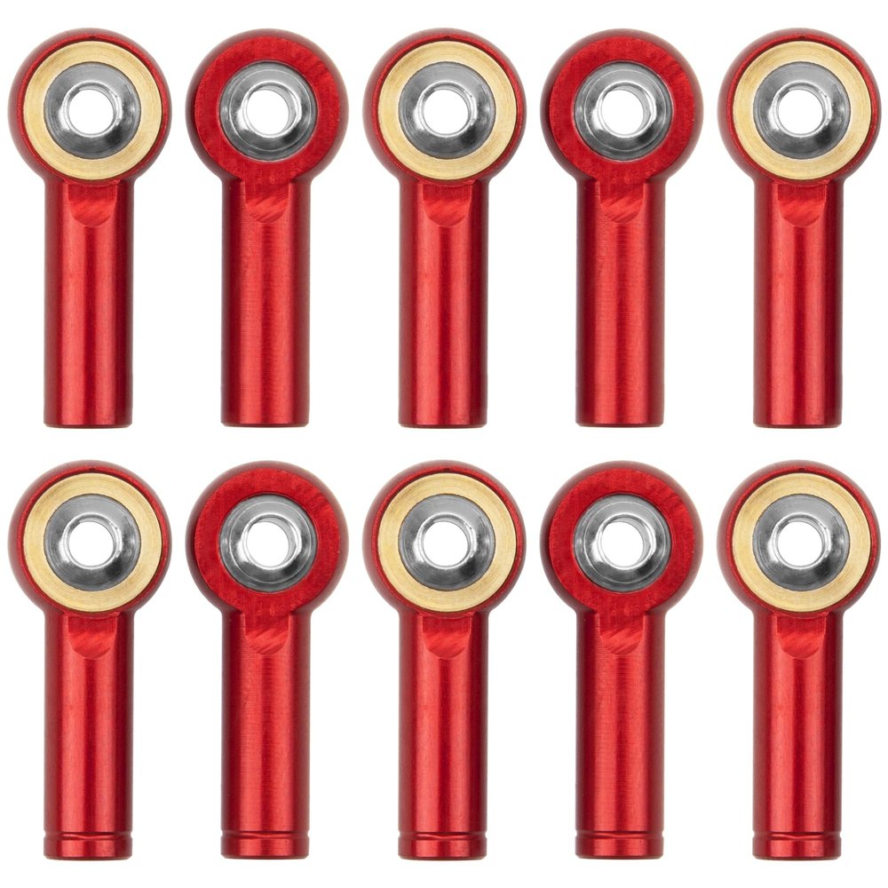 10Pack Vgoohobby Aluminum CW CCW M3 Link Rod Tie Rod End Ball Head Joint Holder 26mm Compatible with Axial Redcat HSP Traxxas HPI 1/10 RC Car Truck DIY Robot Boat Airplane (Red)