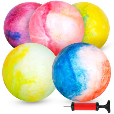 3 otters 5-Pack 12-Inch Playground Balls, Sensory Kickball & Dodgeball Set with Air Pump for Indoor/Outdoor Sports, Kids Games and Party Favors