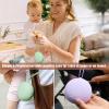 3 Pack Silicone Pacifier Holder Case, BPA-Free Cover Pouch for Baby, Portable Storage Container for Diaper Bag Stroller, Travel Outdoor Activities, Easy to Clean (Green, Grey, Purple) view 3
