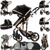 2 in 1 Baby Stroller, Convertible Foldable Standard Stroller, Reversible Pushchair Infant Buggy Carriage, Portable High Landscape Pram for Toddler Newborn, Aluminum Alloy (2US588-BG) view 1