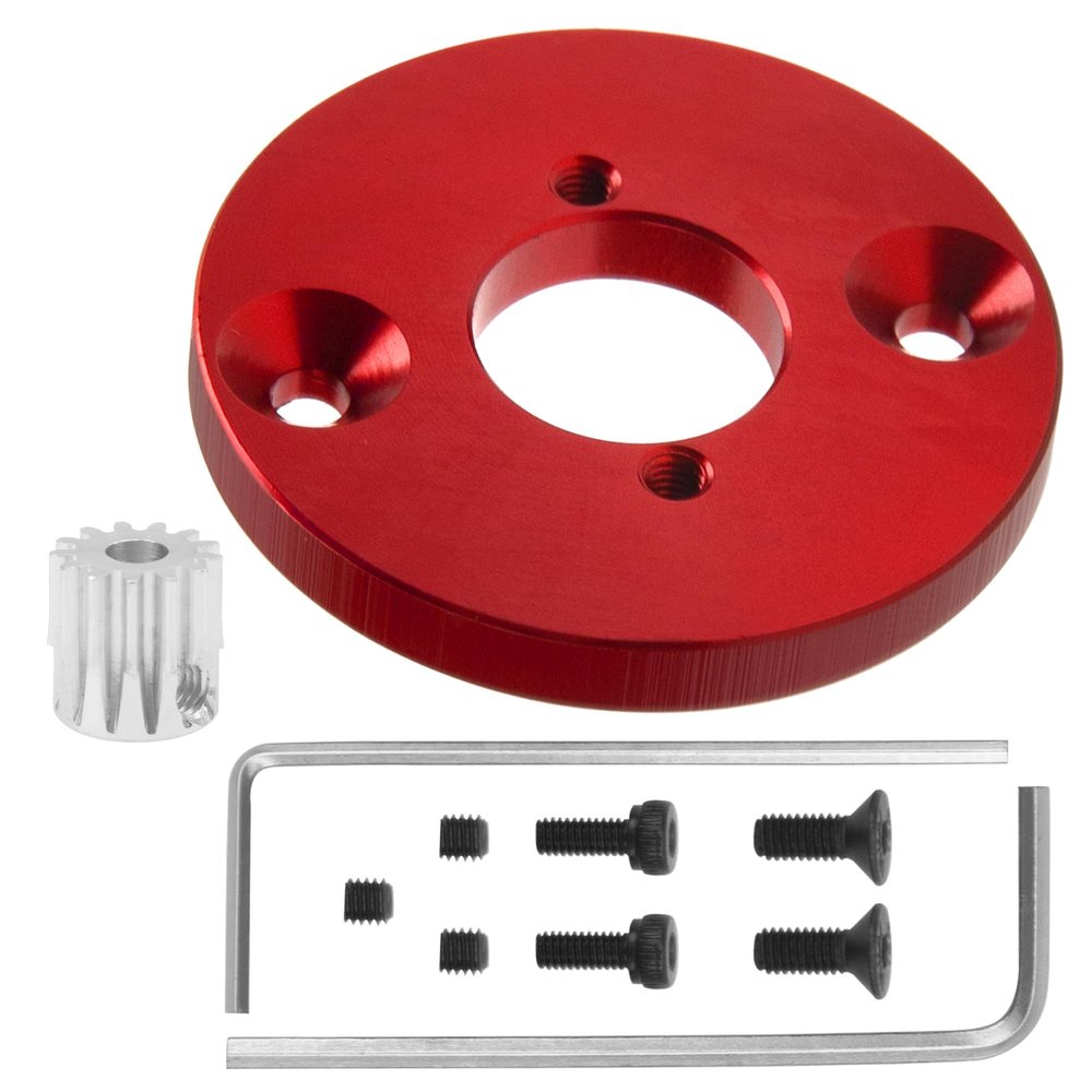 Vgoohobby Aluminum Motor Mount Plate 390 to 540/550 Motor Base Bracket w/13T Gear Compatible with MN86S MN86 MN86KS MN86K MN128 1/12 RC Car Upgrade Parts (Red)
