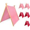 Wesnoy 6 Pack Teepee Tents Bulk, Sleepover Play Tents Washable Foldable Teepee Shelter for Indoor Outdoor Slumber Pajama Party(Pink, Rose Red) view 1