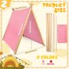 Wesnoy 6 Pack Teepee Tents Bulk, Sleepover Play Tents Washable Foldable Teepee Shelter for Indoor Outdoor Slumber Pajama Party(Pink, Rose Red) view 2