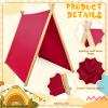 Wesnoy 6 Pack Teepee Tents Bulk, Sleepover Play Tents Washable Foldable Teepee Shelter for Indoor Outdoor Slumber Pajama Party(Pink, Rose Red) view 3