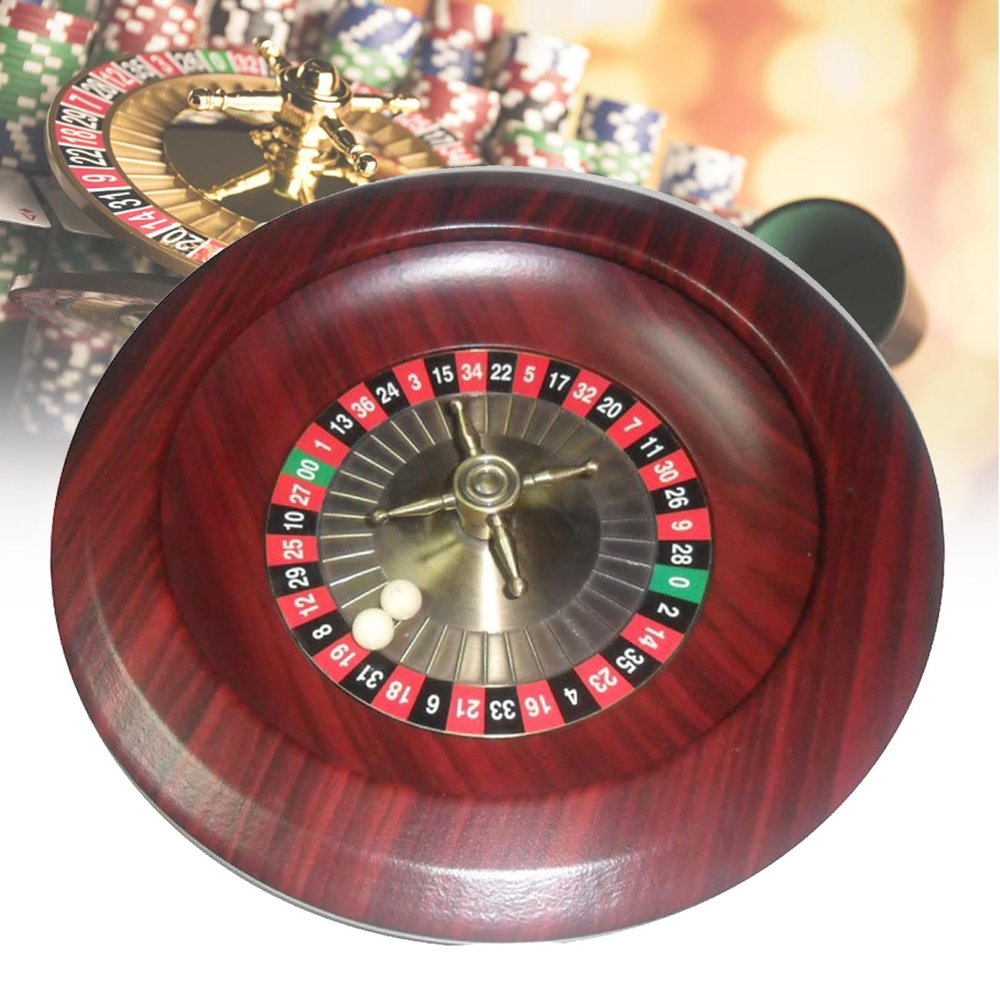 MTTXY 12inch Deluxe Roulette Wheel Set, Roulette Game Set with Double-Zero Layout, Very Smooth Spinning Action,Great for Home Game Night