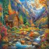 1000 Pieces Puzzles for Adult Wooden Jigsaw Puzzle 1000 Piece Puzzle Adult Elderly Puzzle Forest Creek Deer Landscape Puzzle Gift for Mom Dad Family Friend Home Decor Wall Art view 1