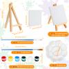 HyDren 254 Pcs Paint Party Favors Bulk Canvas Easel and Watercolor Paint Set Palette Brush Stickers Tattoo Sticker Keychain for Art Party Gifts view 2