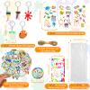 HyDren 254 Pcs Paint Party Favors Bulk Canvas Easel and Watercolor Paint Set Palette Brush Stickers Tattoo Sticker Keychain for Art Party Gifts view 3