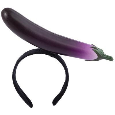 Ciieeo Eggplant Hairband Party Headwear Unique Cartoon Hair Accessory Comfortable Photo Prop for Birthday Wedding Celebrations