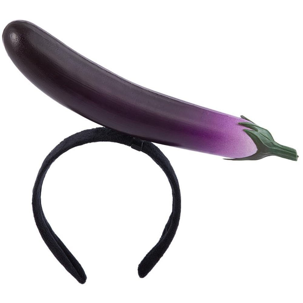 Ciieeo Eggplant Hairband Party Headwear Unique Cartoon Hair Accessory Comfortable Photo Prop for Birthday Wedding Celebrations