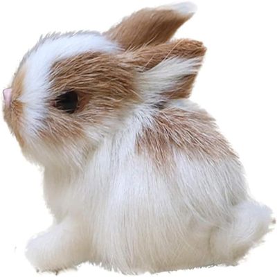 Mini Simulation Rabbits, Realistic Cute Plush Rabbits Lifelike Plush Bunny Realistic Rabbit Miniatures Cute Stuffed Animal Figurines,Rabbits Home Party Decors Model Gift Miniatures Decorations 1 unit