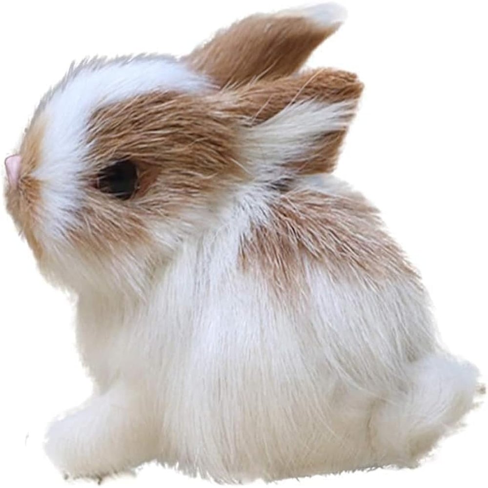 Mini Simulation Rabbits, Realistic Cute Plush Rabbits Lifelike Plush Bunny Realistic Rabbit Miniatures Cute Stuffed Animal Figurines,Rabbits Home Party Decors Model Gift Miniatures Decorations 1 unit
