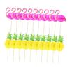 Cabilock 20pcs Flamingo Pineapple Honeycomb Food Picks Decorative Cupcake Toppers for Birthday Party Luau and Tropical Celebrations Safe Material view 1