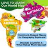 QUOKKA World Map Puzzles for Kids Ages 4-6 - 70 Pcs Floor Puzzles for Kids Ages 4-8 Preschool Activities - Includes 50 Cards with 400+ World Facts - Continent-Shaped Jigsaw Puzzle Gift for Girls Boys view 3
