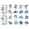 UVUXO 600 Pcs Shark Stickers for Kids- 1.5 Inch Round Stickers Roll 16 Tyles Ocean Shark Kindergarten Stickers Teacher Sticker for Kids Birthday Party School Reward Giveaways view 1