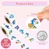 UVUXO 600 Pcs Shark Stickers for Kids- 1.5 Inch Round Stickers Roll 16 Tyles Ocean Shark Kindergarten Stickers Teacher Sticker for Kids Birthday Party School Reward Giveaways view 2