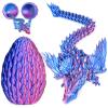 3D Printed Dragon Eggs with Articulated Fly Dragon Inside, Collectible Figurines Fidget Toy for Adults Kids Birthday Easter Christmas White Elephant Gifts for Friends Colleagues(Purple, M size) view 1